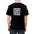 Qr code t-shirt featuring a Rick Astley meme design - men back