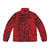Red Stripe Bottle Cap Puffer Jacket with Jamaican-inspired design