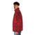 Red snakeskin puffer jacket with a bold, nature-inspired design - men side left