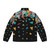 Colorful geometric paper planes puffer jacket with modern art inspired print - Back