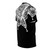 Monochrome patterned neck scarf with keffiyeh-style design - men right