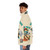 Vibrant puffer jacket with Mexican wrestling and food design - men side left