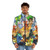 Wings Of Fire Puffer Jacket featuring blue dragon designs - men front