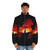 Red puffer jacket with logo design - men front