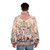 Fluffy goddess puffer jacket with amaterasu and wolf design - men back