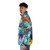 Dragon puffer jacket with colorful all dragon pattern background - men side left