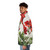 Red geranium flowers puffer jacket - men side left