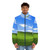 Puffer jacket with Windows XP wallpaper print for a unique aesthetic - men front