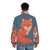 Red fox puffer jacket with forest background - men back