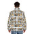 A warm and stylish puffer jacket featuring a windows pattern design - men back