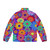 Retro floral puffer jacket with vibrant 1960s inspired design - Back
