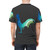 Colorful abstract design featuring a cockerel and legendary animals on a t-shirt - men back