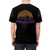 Retro-inspired t-shirt featuring a soundwave design in a vibrant, synthwave-inspired color palette - men back