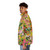 Floral pattern on yellow background puffer jacket - men side left