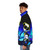 Rebeltaxi Pan Pizza Neon Puffer Jacket featuring Tron-inspired design elements - men side left