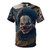 Creepy and sinister-looking clown character print on an all-over print t-shirt - Back