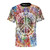 Retro tie-dye t-shirt with psychedelic peace sign design