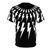 A black and white t-shirt with a bold lightning bolt design, representing the power of electricity. - Back