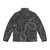 Realistic octopus two-tone puffer jacket featuring intricate line art and ink design - Back