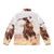 Wild West Vintage Puffer Jacket featuring a retro cowboy and native american design - Back