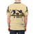 Illustration of a medieval knight fighting a snail on an AOP t-shirt - men back