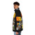 Dachshund wearing a puffer jacket with "Wiener Dog Wars" design - men side left