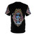 Graphic t-shirt featuring the Hindu goddess Kali in a stylized, hippie-inspired design - Back