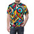 Vibrant abstract geometric kaleidoscope pattern printed on a t-shirt - men front