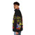 A Flaming Classic Drink Puffer Jacket with a cartoon design, perfect for the 90s drinking humor fan. - men side left