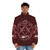 Flame Alchemist Puffer Jacket with Alchemy Motif - men front