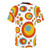 Retro 70s psychedelic geometric circle pattern on a high-quality t-shirt - Back
