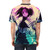 Vaporwave-inspired t-shirt design featuring Alita, the protagonist of the Battle Angel Alita anime and manga series. - men back