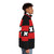 Black puffer jacket with Amsterdam flag design - men side right