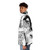 White "White Men Can't Jump" Stencil-Style Puffer Jacket - men side left