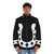 White puffer jacket with lucky horseshoe design - men front