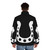 White puffer jacket with lucky horseshoe design - men back