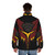 Ratchet and Clank inspired red and orange stencil puffer jacket - men back