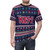 Graphic t-shirt design featuring the iconic Kiss band logo and holiday-themed elements - men front