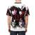 Tribute t-shirt featuring brush effect artwork of all the members of the hard rock band Kiss - men back