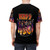 Vintage-style Kiss inspired graphic t-shirt design with lightning and thunder elements - men back