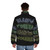 Raptor Squad Puffer Jacket with Jurassic Park Dinosaur Graphics - men back