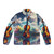 Puffer jacket with a nature landscape and melodic reflection design