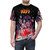 Stylized AOP t-shirt design featuring the members of the iconic rock band KISS from their 1977 tour. - men front