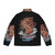 Ramen Dragon Puffer Jacket with Japanese kaiju monster and great wave art design - Back