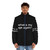 "What's My Age Again?" puffer jacket with age quote and music lover design - men front