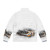Puffer jacket with a retro rally car illustration, featuring an Audi Quattro in a painting effect. - Back