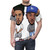 Colorful graphic t-shirt featuring abstract art inspired by rap artists Kendrick Lamar and J. Cole - men front
