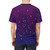 Vibrant 8-bit galaxy design featuring the bi pride flag colors of pink, purple, and blue with stars and cosmic elements. - men back