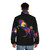 Colorful rainbow unicorn puffer jacket for kids - men back