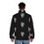 Colorful rainbow unicorn puffer jacket with iridescent details - men back